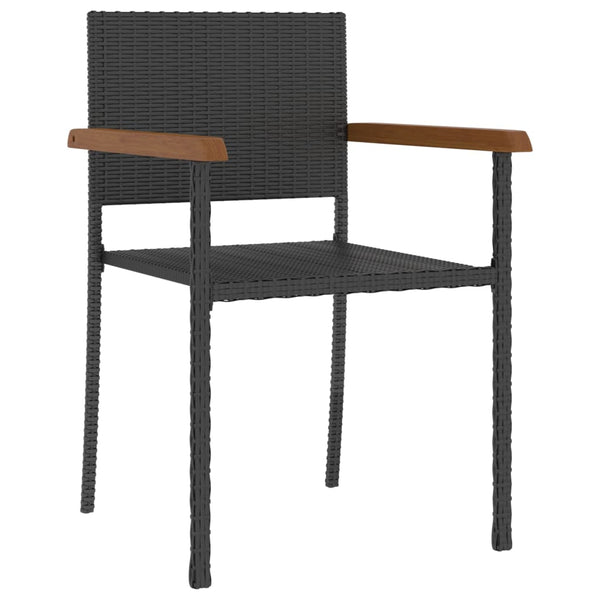 5-tlg. Garten-Essgruppe Poly Rattan Schwarz