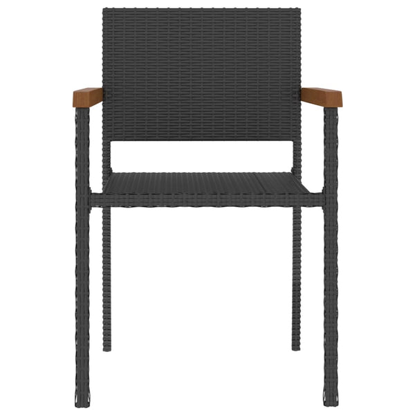 5-tlg. Garten-Essgruppe Poly Rattan Schwarz