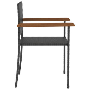 5-tlg. Garten-Essgruppe Poly Rattan Schwarz