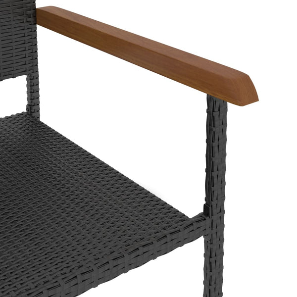 5-tlg. Garten-Essgruppe Poly Rattan Schwarz