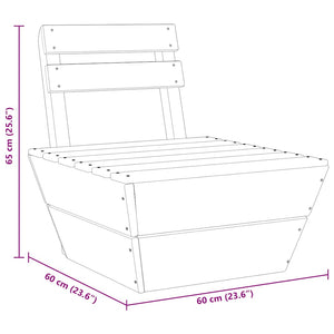Modulares Palettensofa Mittelteil Imprägniertes Fichtenholz