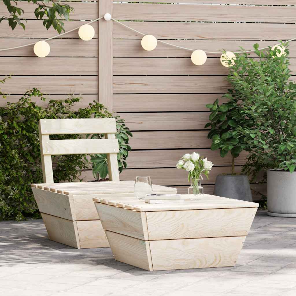 2-tlg. Garten-Lounge-Set Imprägniertes Fichtenholz