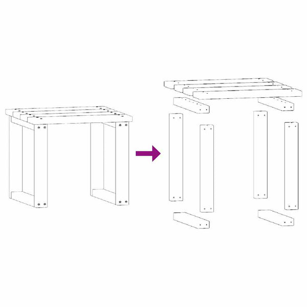 Garten-Sonnenliege mit Tisch Kiefernholz Imprägniert