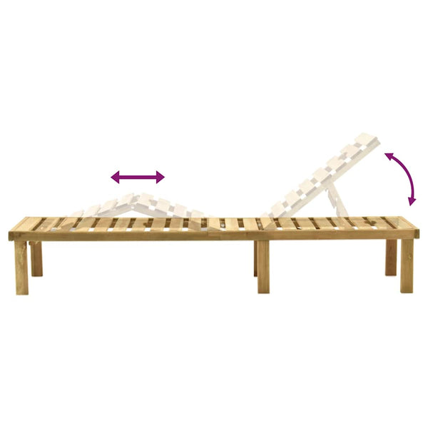 Garten-Sonnenliege mit Tisch Kiefernholz Imprägniert