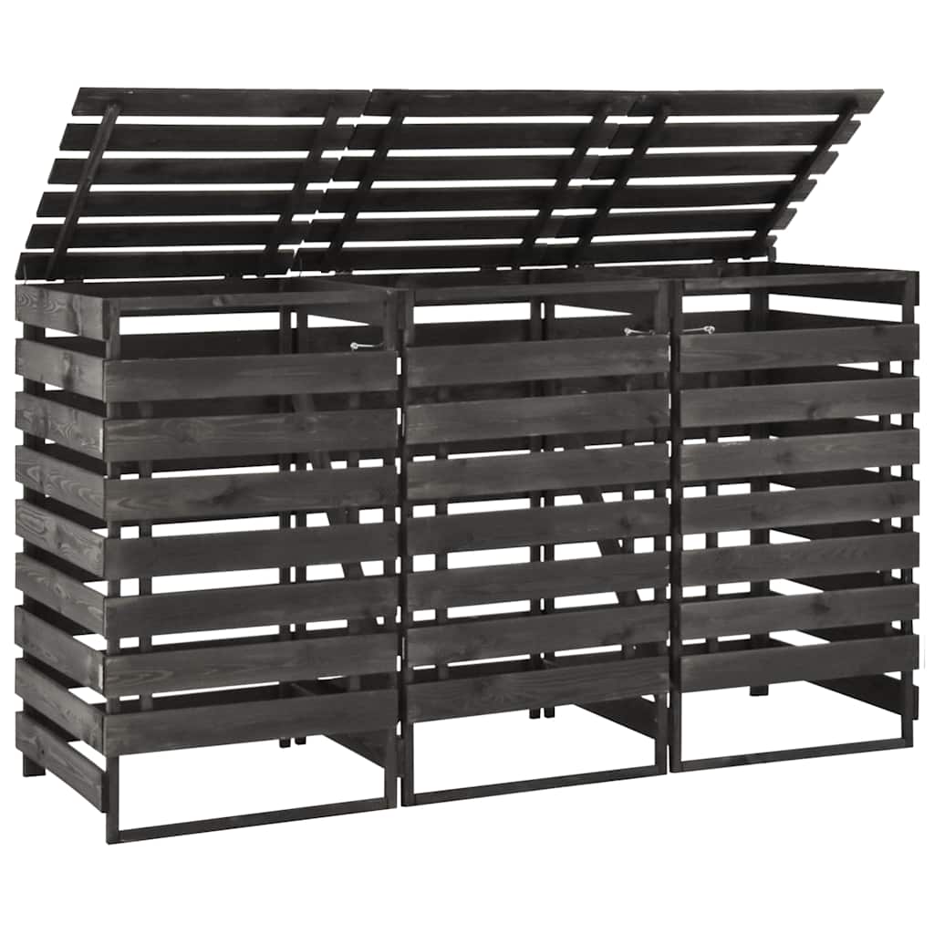 Abri poubelles vidaXL pour 3 bacs 210x75x121 cm, bois de pin massif