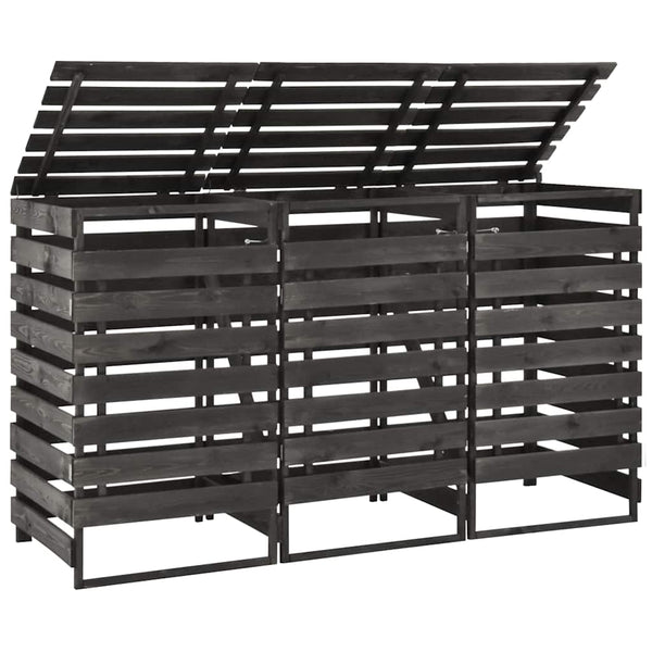 Abri poubelles vidaXL pour 3 bacs 210x75x121 cm, bois de pin massif