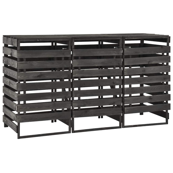 Abri poubelles vidaXL pour 3 bacs 210x75x121 cm, bois de pin massif