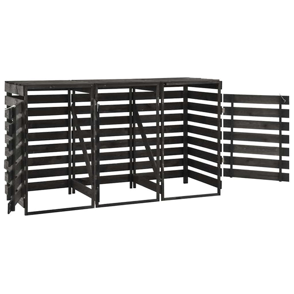 Abri poubelles vidaXL pour 3 bacs 210x75x121 cm, bois de pin massif