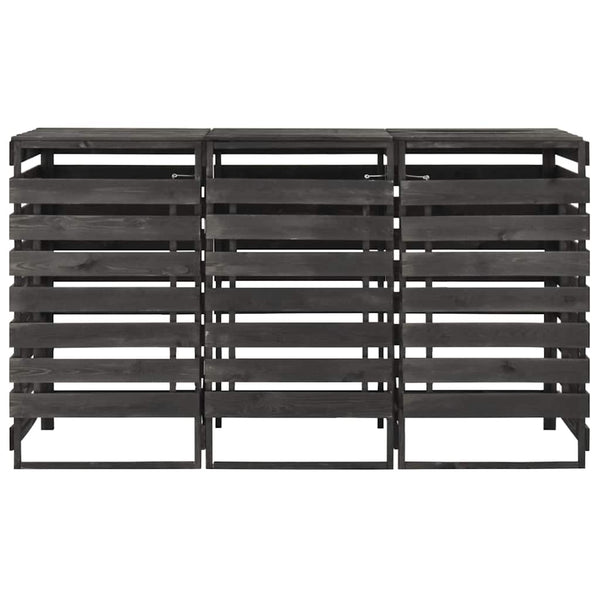 Abri poubelles vidaXL pour 3 bacs 210x75x121 cm, bois de pin massif