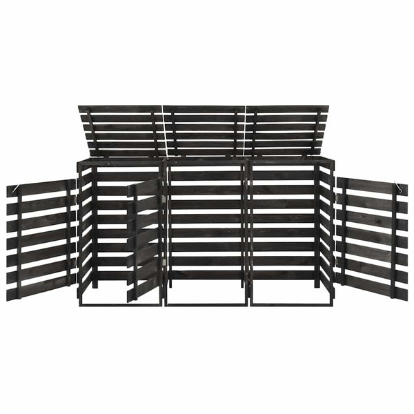 Abri poubelles vidaXL pour 3 bacs 210x75x121 cm, bois de pin massif