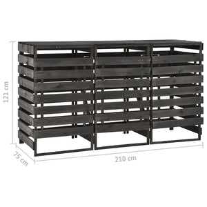 Abri poubelles vidaXL pour 3 bacs 210x75x121 cm, bois de pin massif