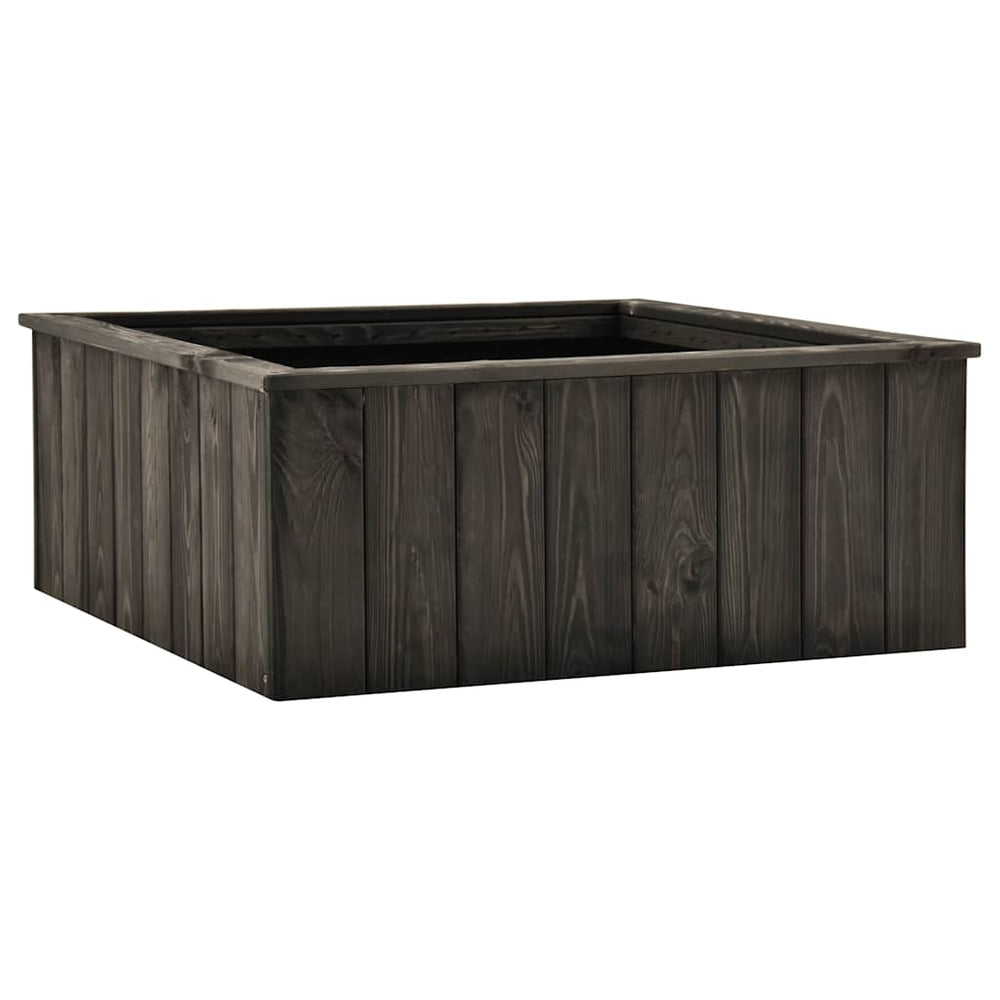 vidaXL Carré potager gris foncé 74x77x30 cm bois de pin massif