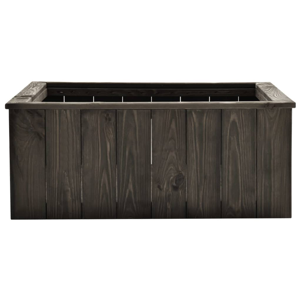 vidaXL Carré potager gris foncé 74x77x30 cm bois de pin massif
