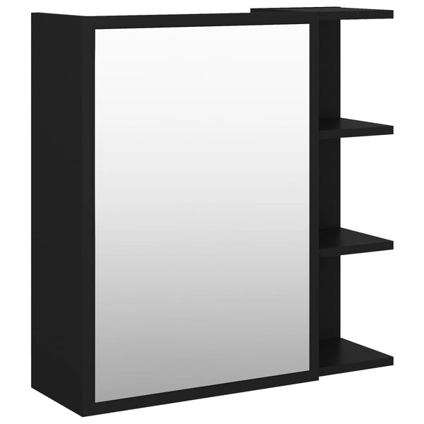 Schwarzer Bad-Spiegelschrank 62,5 cm