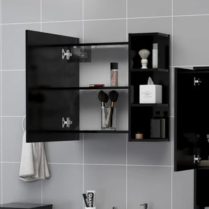 Schwarzer Bad-Spiegelschrank 62,5 cm