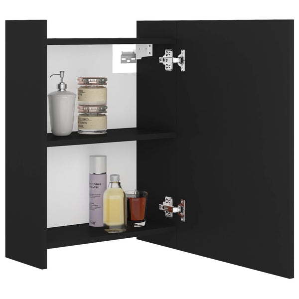 Schwarzer Bad-Spiegelschrank 62,5 cm