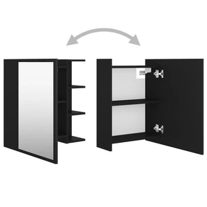 Schwarzer Bad-Spiegelschrank 62,5 cm