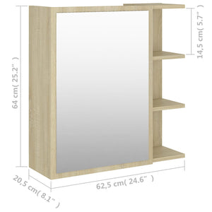 Bad Spiegelschrank Sonoma-Eiche 62,5 cm