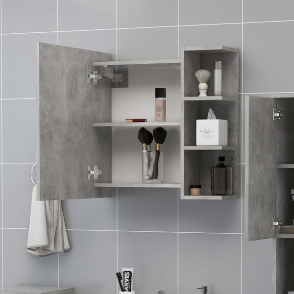 Betongrauer Bad-Spiegelschrank, 62,5 cm