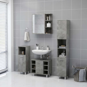 Betongrauer Bad-Spiegelschrank, 62,5 cm