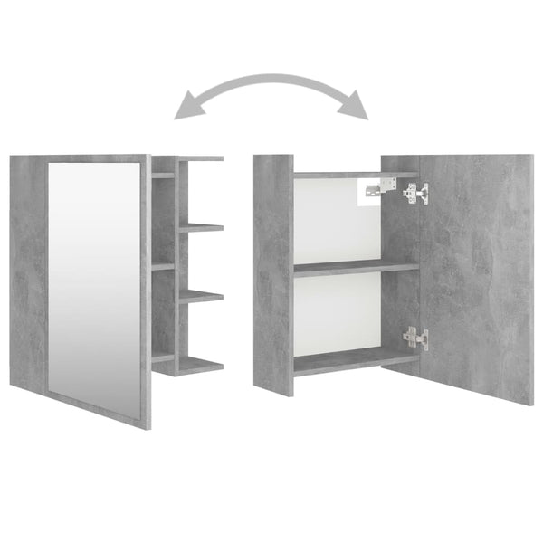 Betongrauer Bad-Spiegelschrank, 62,5 cm