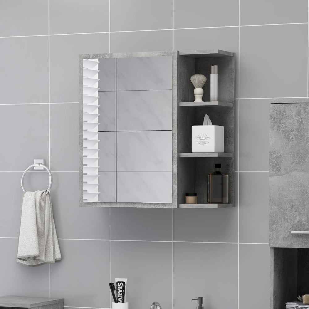 Betongrauer Bad-Spiegelschrank, 62,5 cm