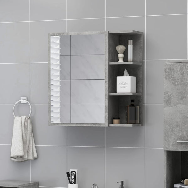 Betongrauer Bad-Spiegelschrank, 62,5 cm