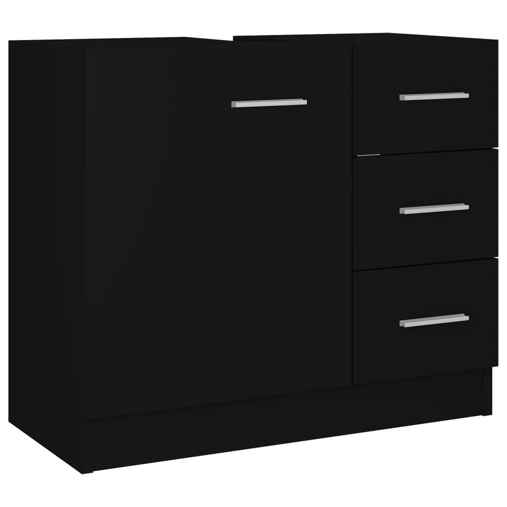 Schwarzer Waschbeckenunterschrank 63 cm