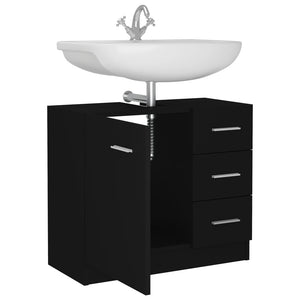 Schwarzer Waschbeckenunterschrank 63 cm