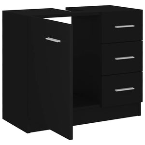 Schwarzer Waschbeckenunterschrank 63 cm