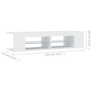 TV-Schrank Weiß mit LED 135cm