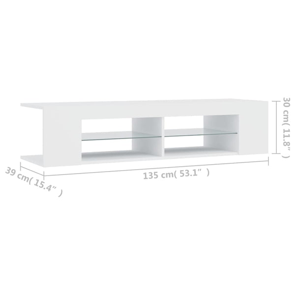 TV-Schrank Weiß mit LED 135cm