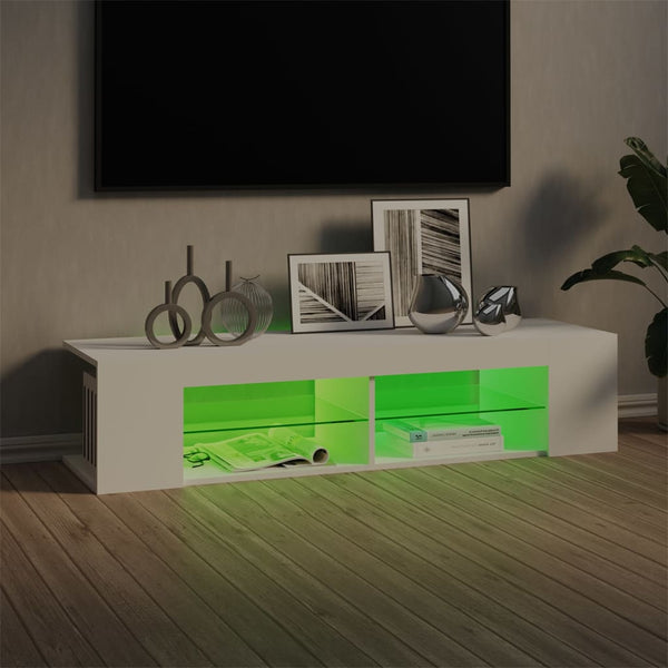 TV-Schrank Weiß mit LED 135cm
