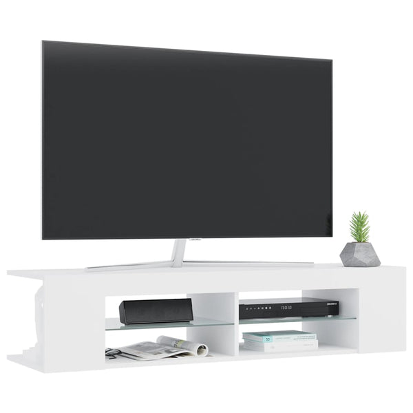 TV-Schrank Weiß mit LED 135cm