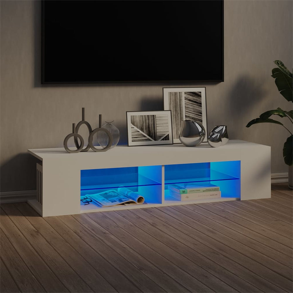 TV-Schrank Weiß mit LED 135cm
