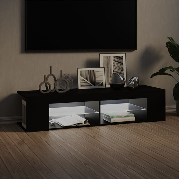 TV-Schrank Schwarz mit LED 135cm