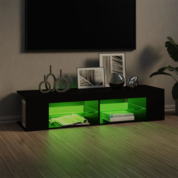 TV-Schrank Schwarz mit LED 135cm