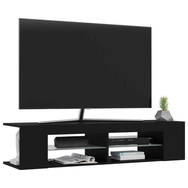 TV-Schrank Schwarz mit LED 135cm