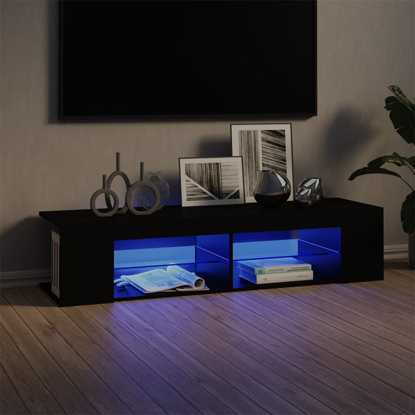 TV-Schrank Schwarz mit LED 135cm