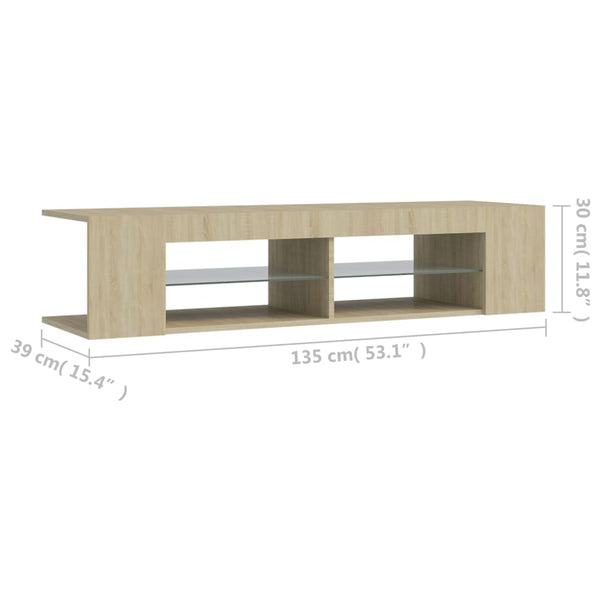 TV-Schrank Sonoma-Eiche mit LED 135cm