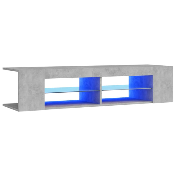 TV-Schrank mit LED Betongrau 135 cm