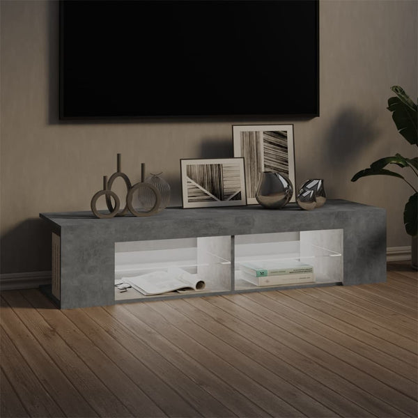 TV-Schrank mit LED Betongrau 135 cm