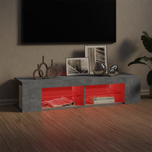 TV-Schrank mit LED Betongrau 135 cm