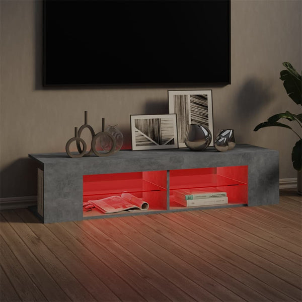 TV-Schrank mit LED Betongrau 135 cm