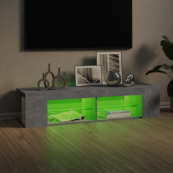 TV-Schrank mit LED Betongrau 135 cm
