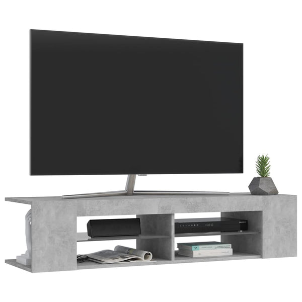 TV-Schrank mit LED Betongrau 135 cm