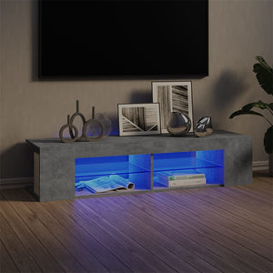 TV-Schrank mit LED Betongrau 135 cm