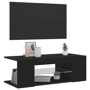 TV-Schrank Schwarz mit LED 90cm
