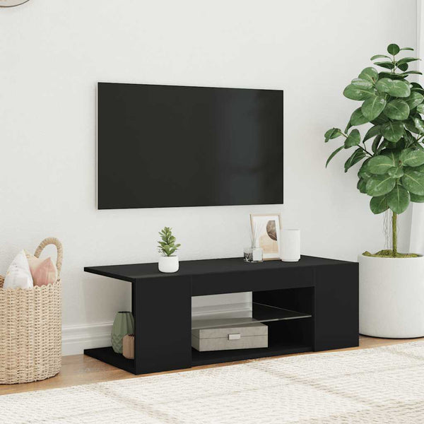 TV-Schrank Schwarz mit LED 90cm