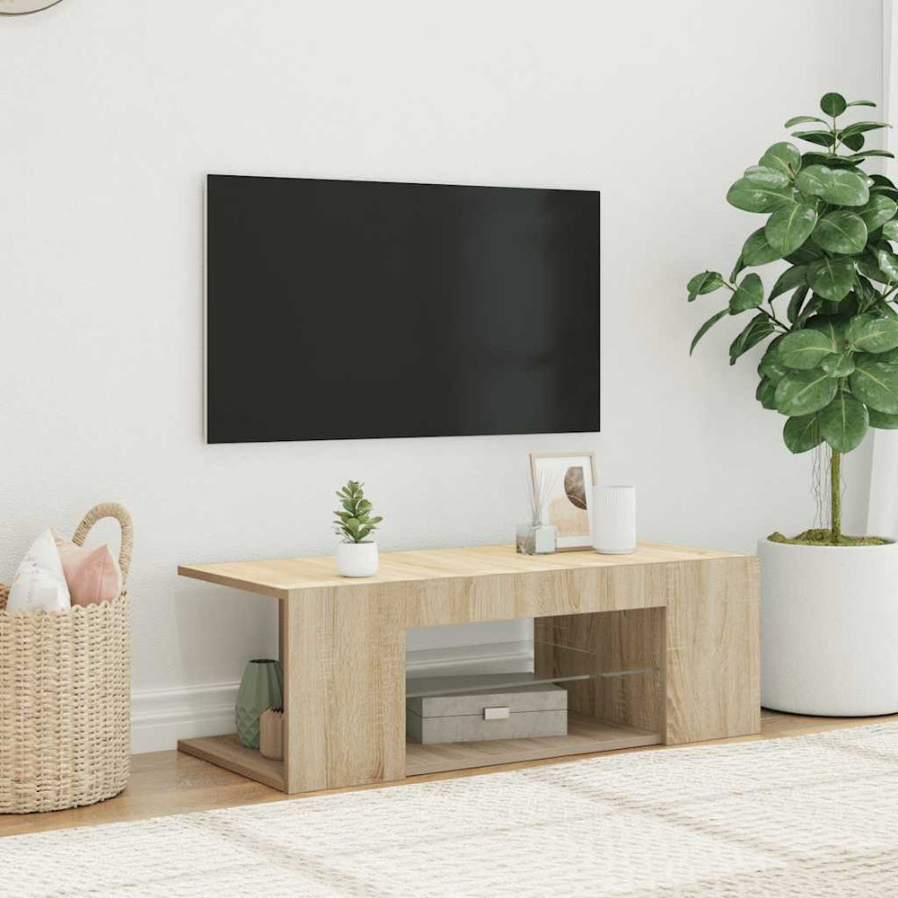 TV-Schrank Sonoma Eiche mit LED 90cm